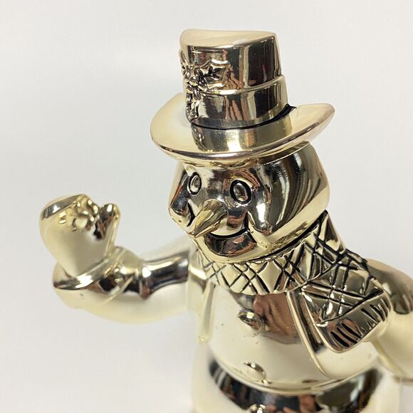 Snowman Silver Plated Wine Bottle Holder - Christmas Holiday Hosting Hostess - Picture 6 of 11